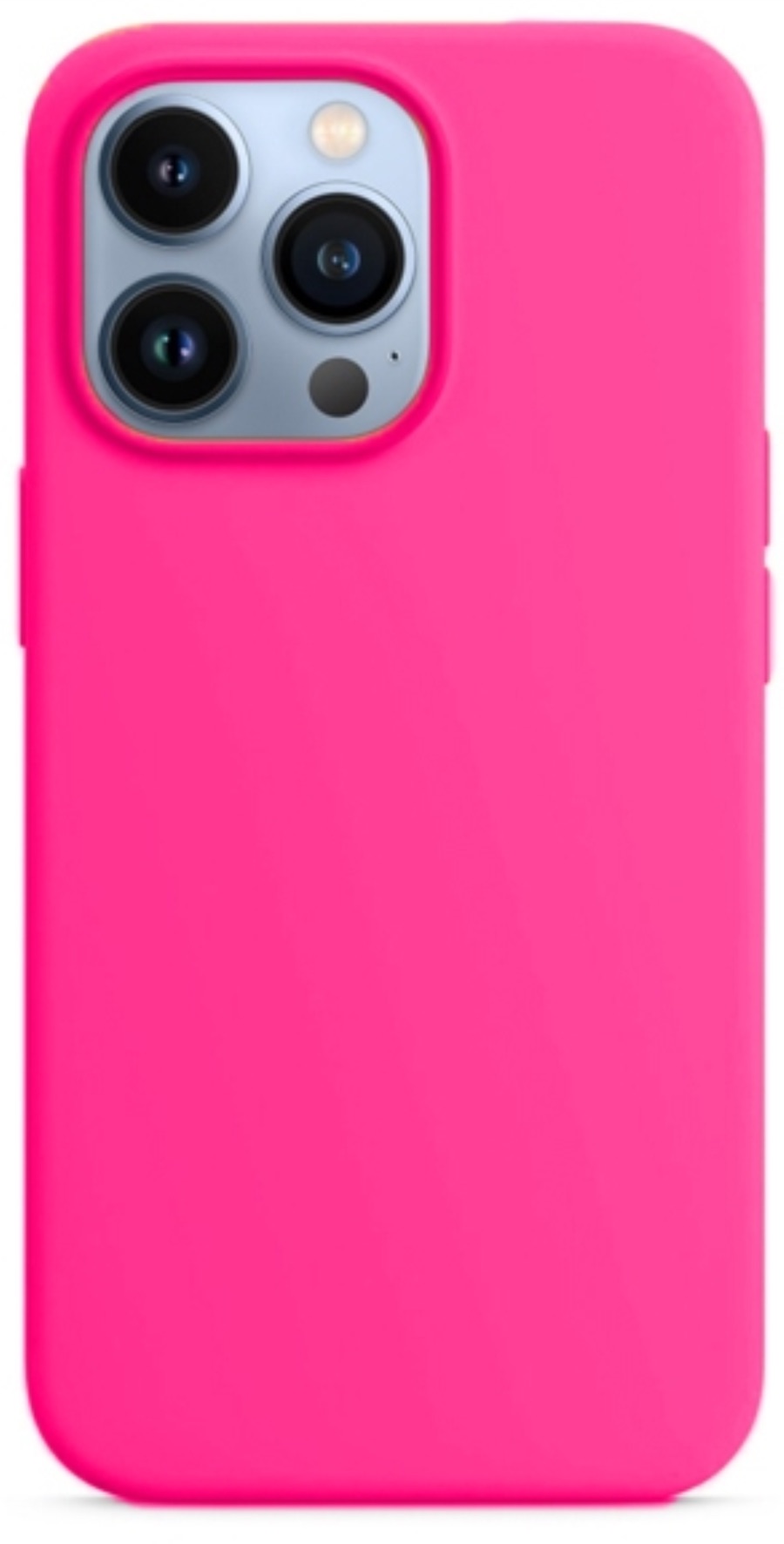 Оригинальный Силиконовый чехол для iPhone 13 Pro, Неоново-розовый
