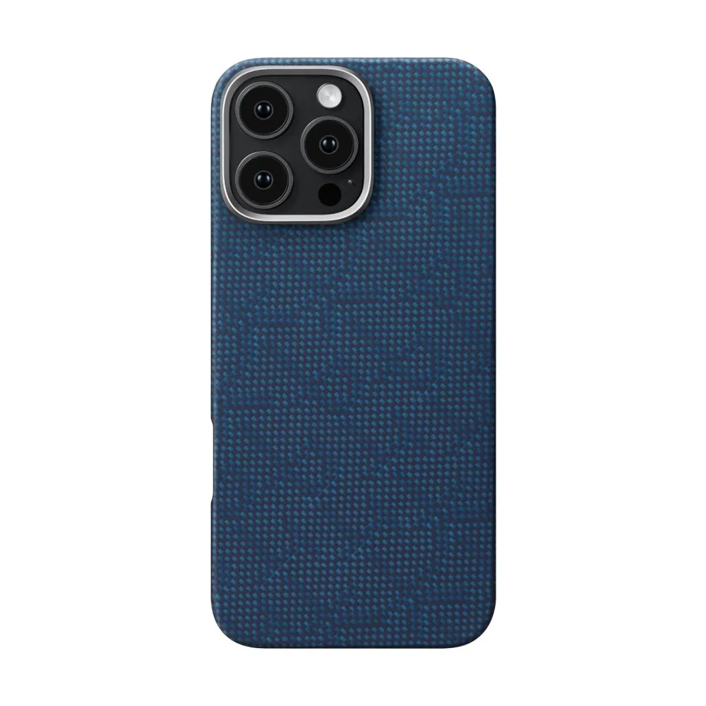 Чехол PITAKA Monogram Tactile Woven Case для iPhone 16 Pro, Темно-синий
