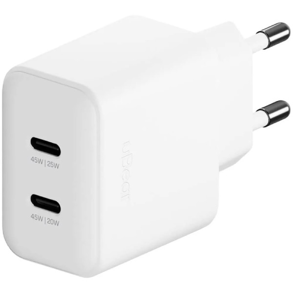 uBer Motion 45W, 2 порта USB-C, Настенное зарядное устройство, Белый