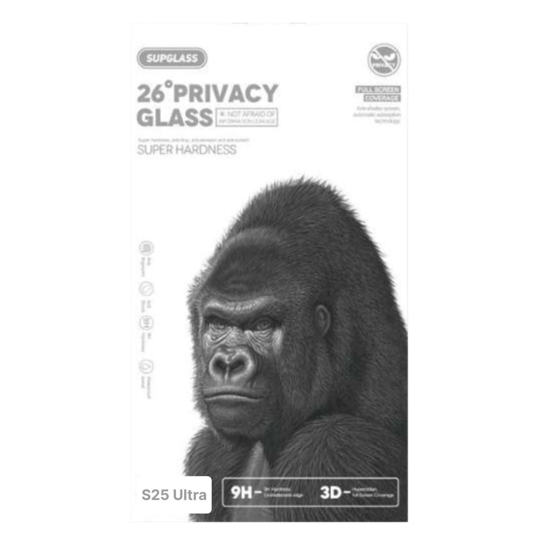 Защитное стекло SupGlass SG-12 Full Screen Coverage 26° Privacy Glass для Samsung S25 Ultra