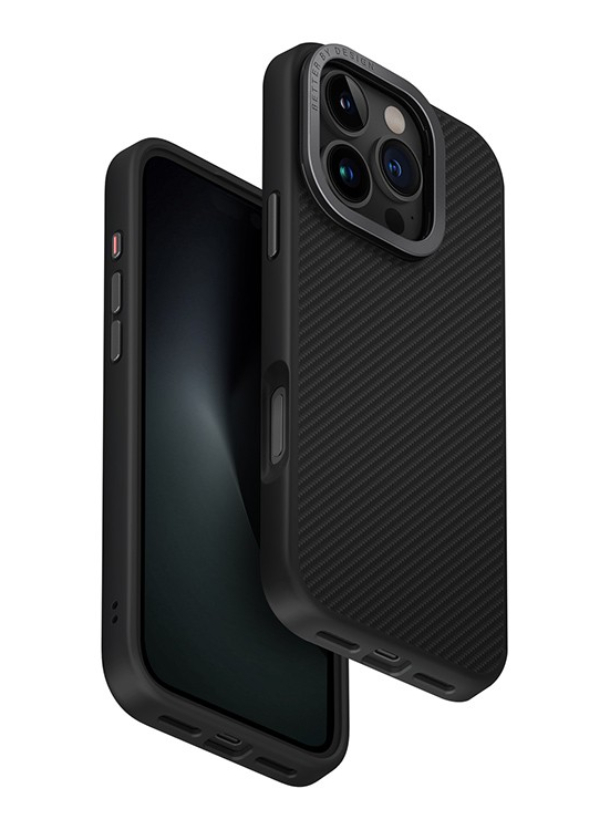 Чехол Uniq для iPhone 16 Pro Max, KEVA Max Kevlar c Camera stand MagSafe, Черный