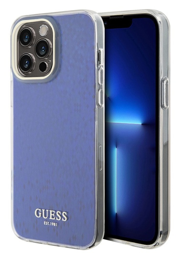 Чехол Guess для iPhone 15 Pro Max, PC/TPU Граненое зеркало Disco Hard фиолетового цвета, Фиолетовый