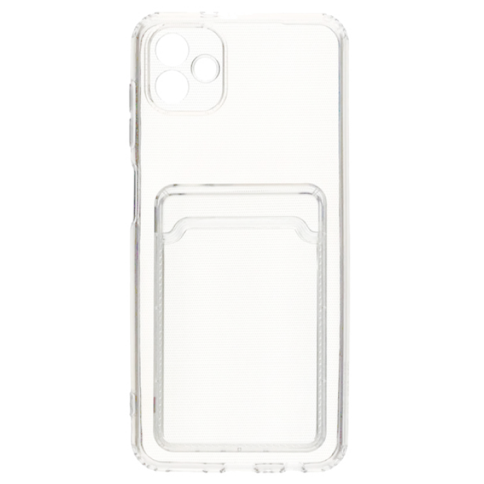 Силиконовый чехол для Samsung Galaxy A04, Прозрачный с кармашком для карт