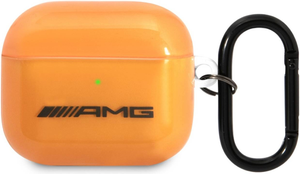 Чехол AMG для Airpods 3, PC/TPU Большой логотип, Прозрачный желтый