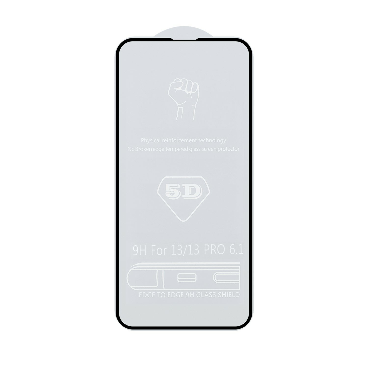 Защитное стекло Wiwu 5D для Apple iPhone 13 / 13 Pro / 14, Черная Рамка