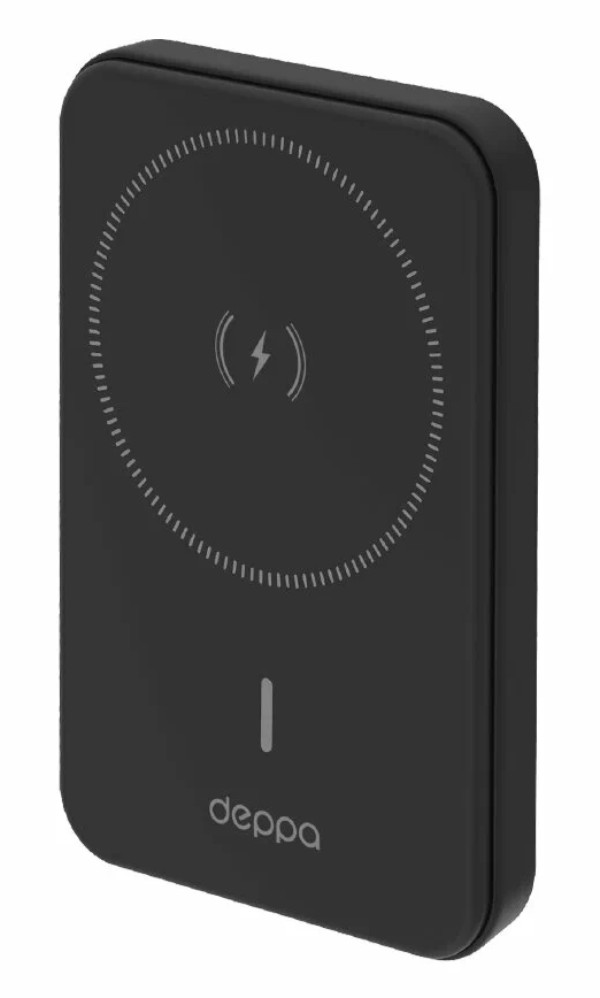 Power Bank Deppa NRG MageSafe 5000 мА-ч Basic, 15Вт QI, Черный