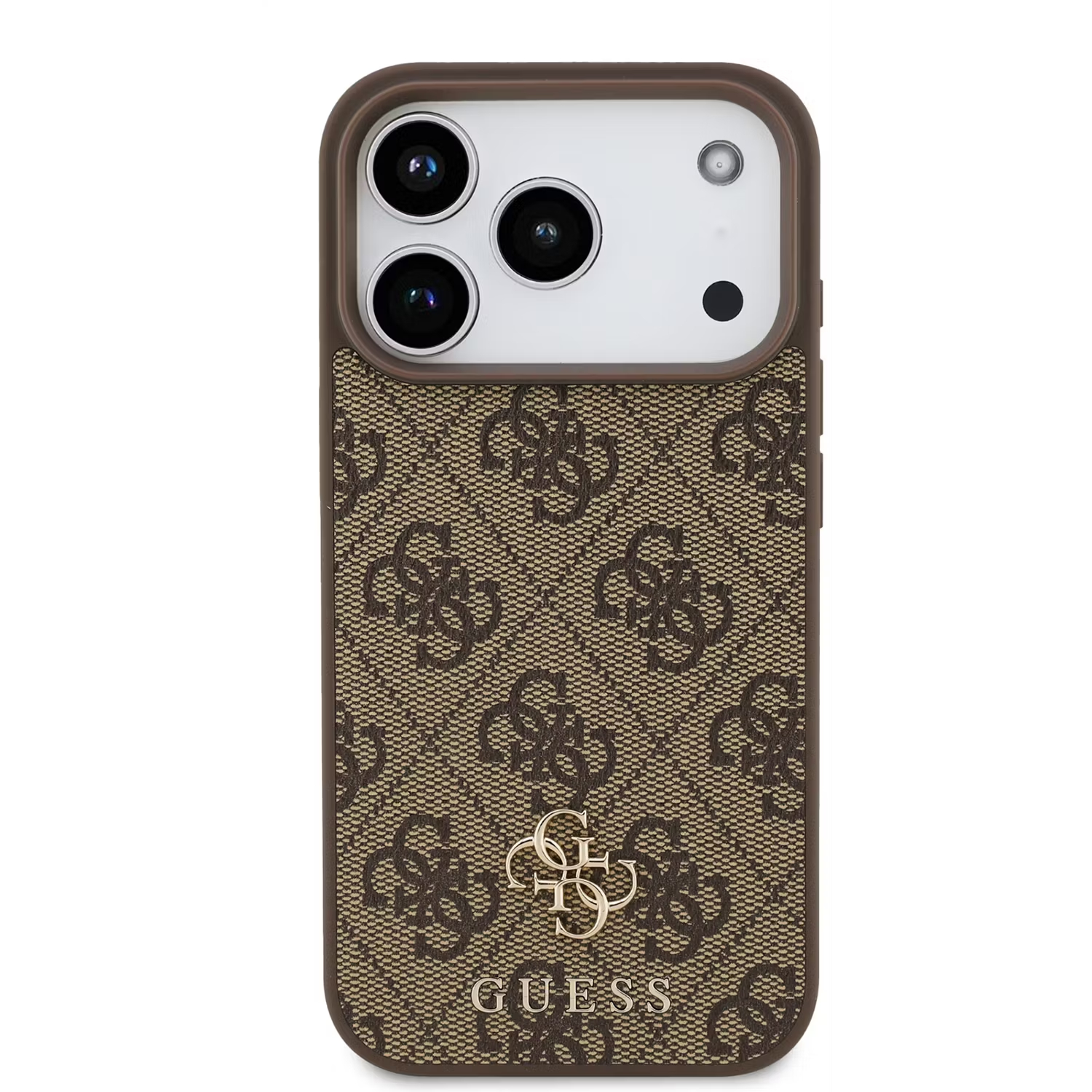 Чехол Guess для iPhone 17 Pro PU 4G Small metal logo, MagSafe, Коричневый