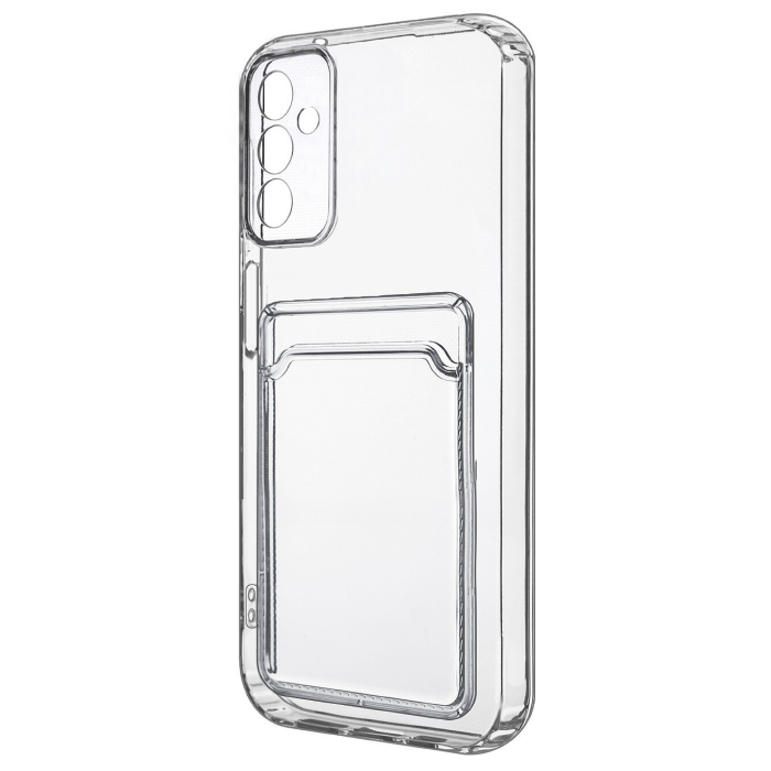 Силиконовый чехол для Samsung Galaxy A34, Прозрачный с кармашком для карт