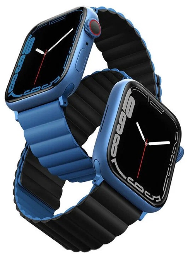 Ремень силиконовый Uniq REVIX для Apple Watch 42/44/45/49мм, Синий/Черный