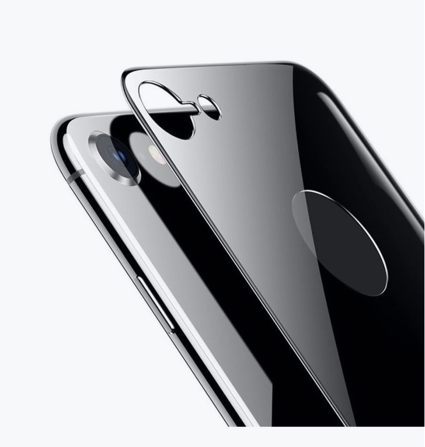 Защитное стекло на заднюю панель Baseus цельное для iPhone 8, Черный