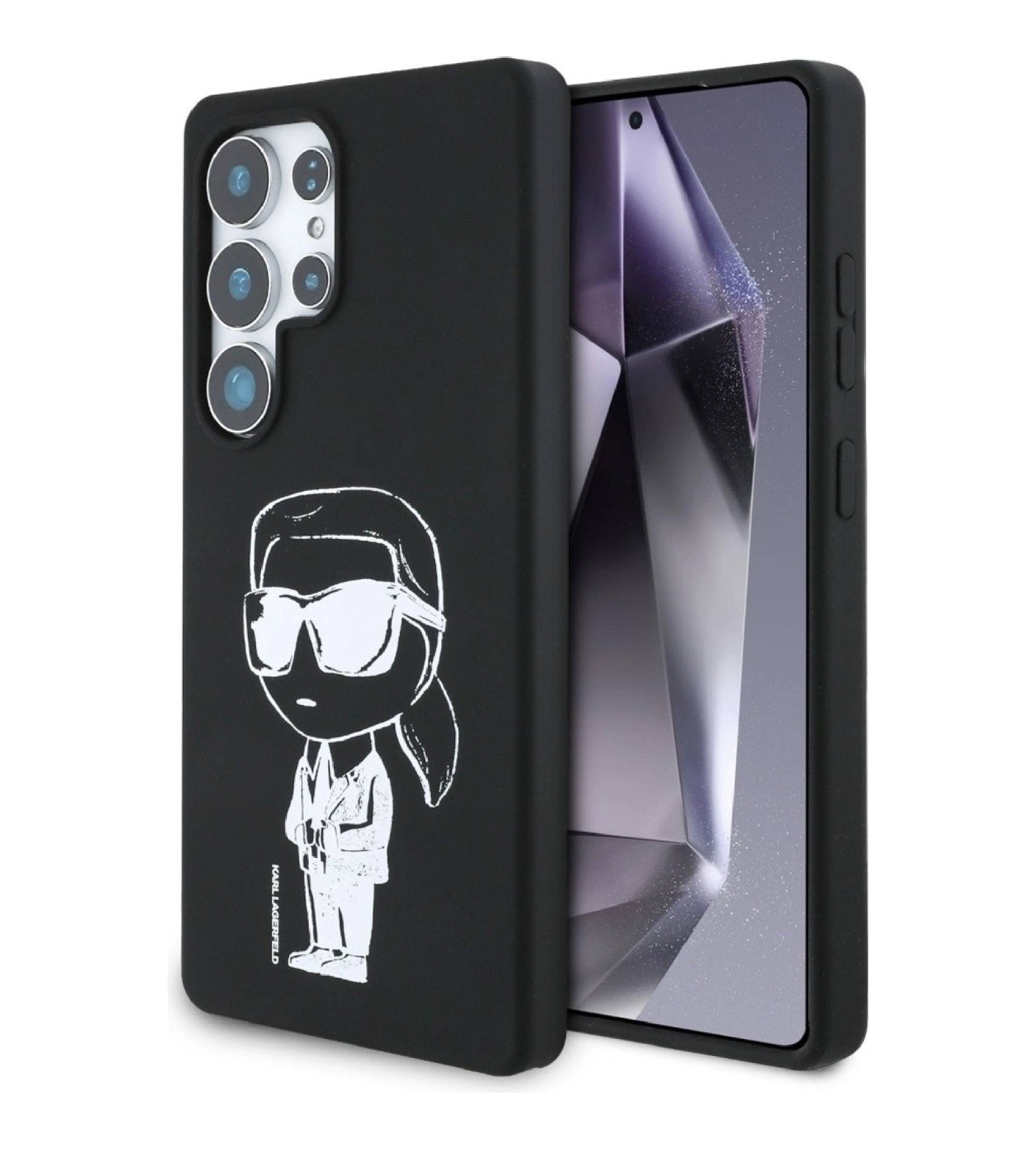 Чехол Lagerfeld Liquid Silicone NFT Graffiti Karl Ikonik Hard Galaxy S25 Ultra, MagSafe, Черный