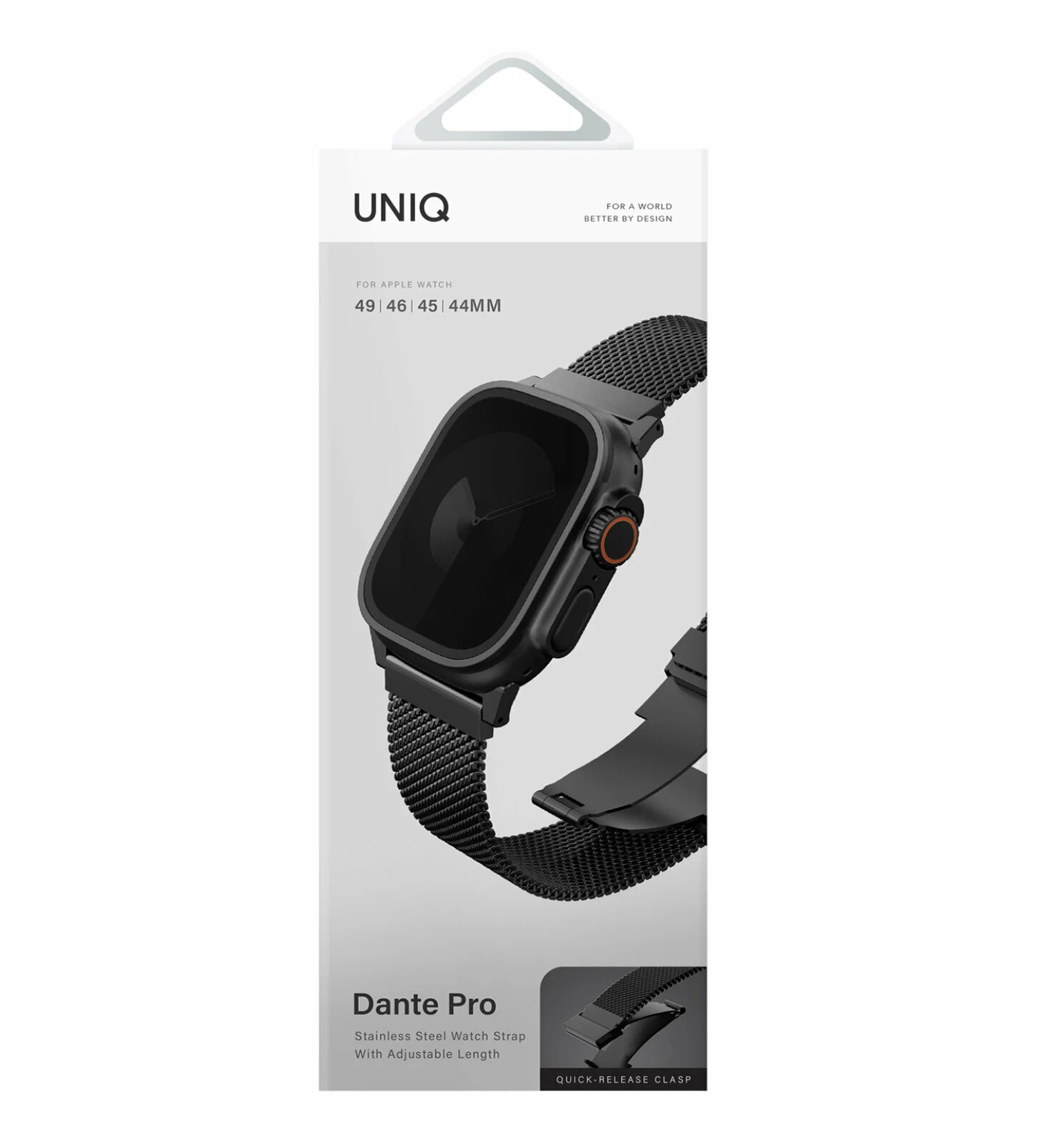 Ремешок Uniq Dante PRO Strap Mesh Steel для Apple Watch 49/46/45/44 мм, Черный, Графитовый