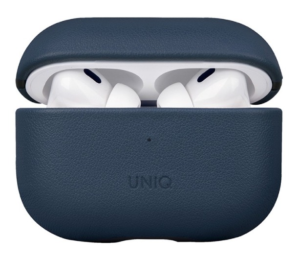Чехол Uniq Terra Genuine Кожа с ремешком для AirPods Pro 2, Космический синий