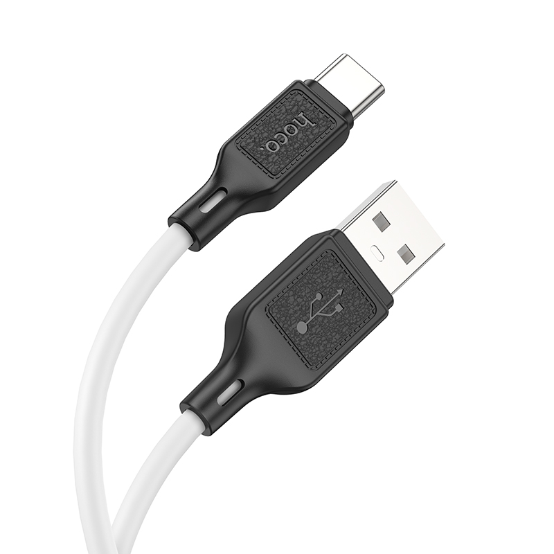 Hoco X90 Silicone Charging Data Cable USB-A->Type-C, Белый