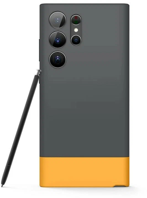 Чехол Elago для Galaxy S23 Ultra, GLIDE (tpu+pc), Темно-серый/Желтый