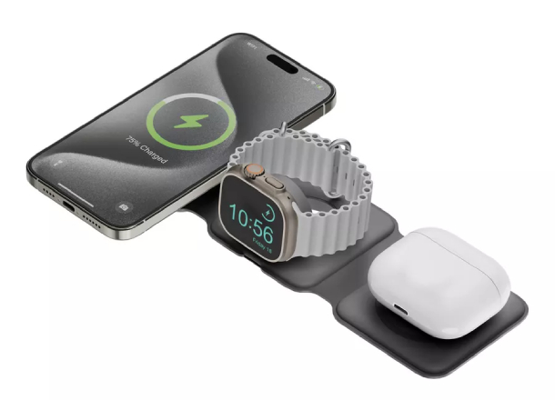 Bazic GoMag Trio PLUS magnetic wireless foldable 15W, Серый