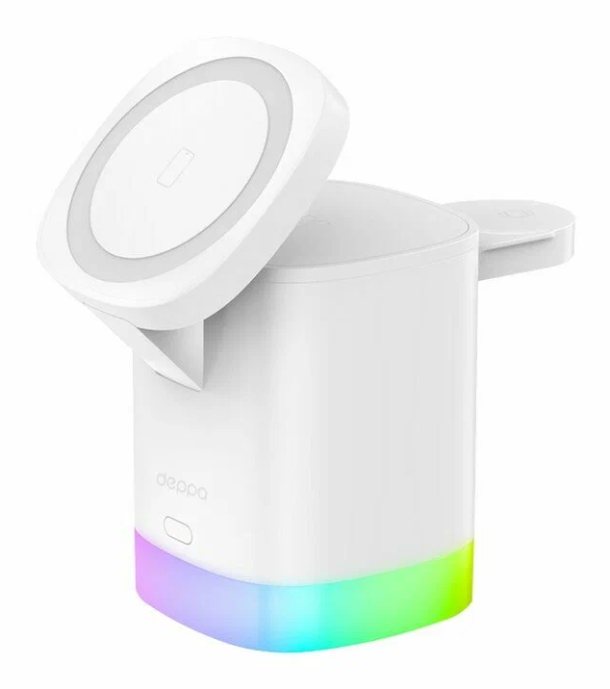 Deppa 3 в 1 MagSafe Tower Stand QI складная, Белый