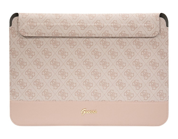 Чехол Guess для ноутбуков 13"/14" Sleeve 4G с треугольным металлическим логотипом, Розовый