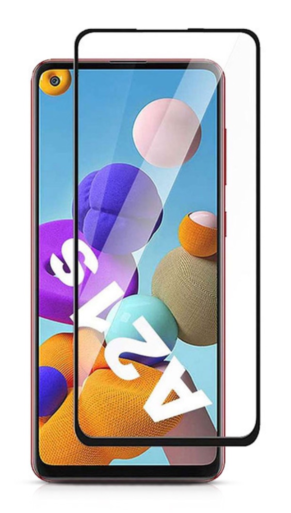 Защитное стекло 2D для Samsung A21S, Черный