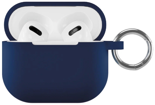 Чехол силиконовый vlp Soft Touch, с кольцом, для AirPods 3, Темно-синий