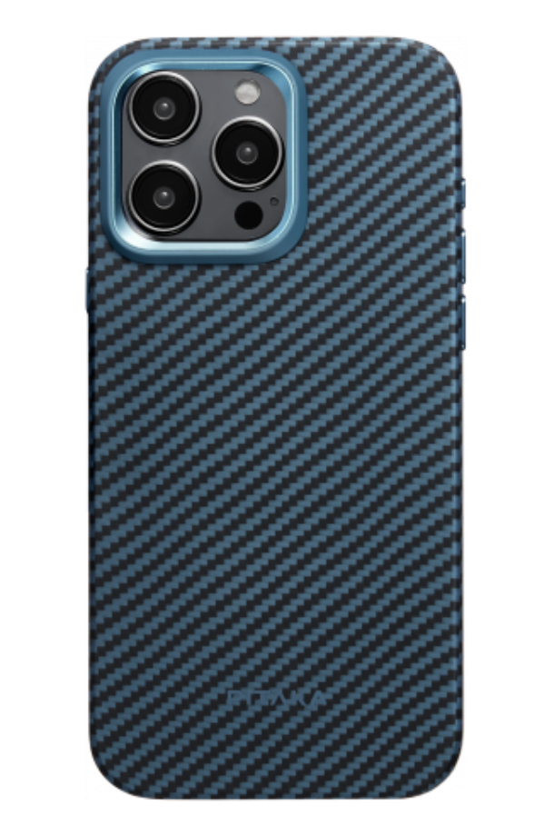 Усиленный чехол PITAKA MagEZ Pro 4 для iPhone 15 Pro Max 6.7", Черно-синие линии 600D