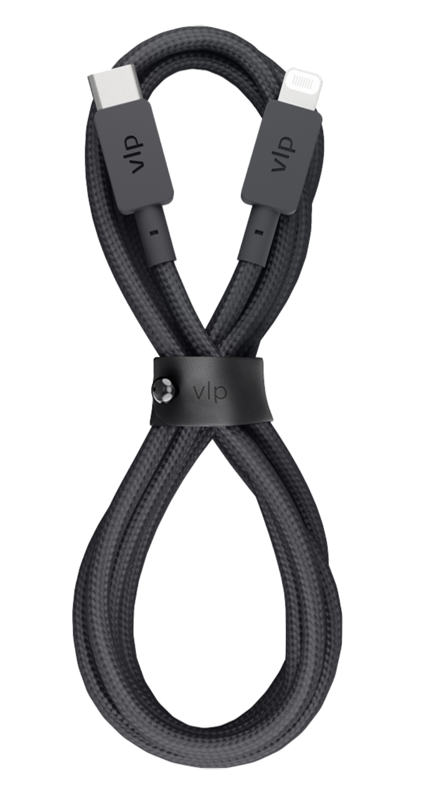 VLP Nylon Cable USB C - Lightning MFI, 1.2м, черный