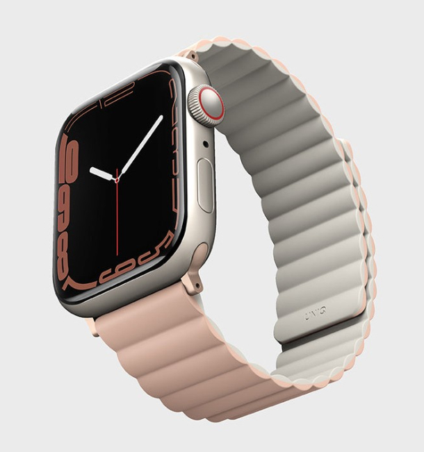 Ремешок Uniq для Apple Watch 42/44/45/49мм Revix reversible Premium Ed. Кожа, Румянец/Белый