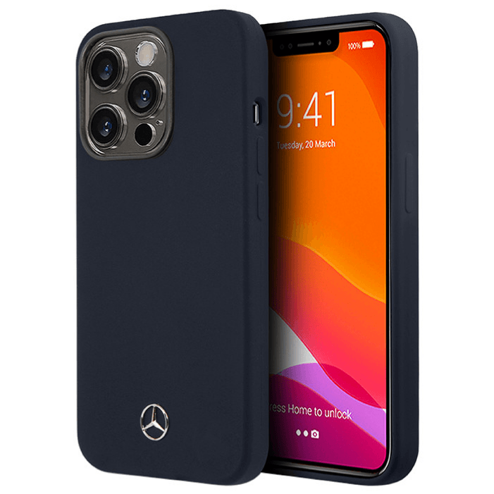 Чехол Mercedes для iPhone 14 Pro, Силикон, Синий