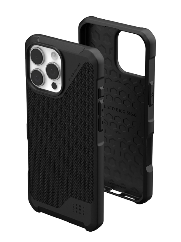 Чехол с поддержкой MAGSAFE Uag Metropolis LT Kevlar для iPhone 16 Pro Max, Черный