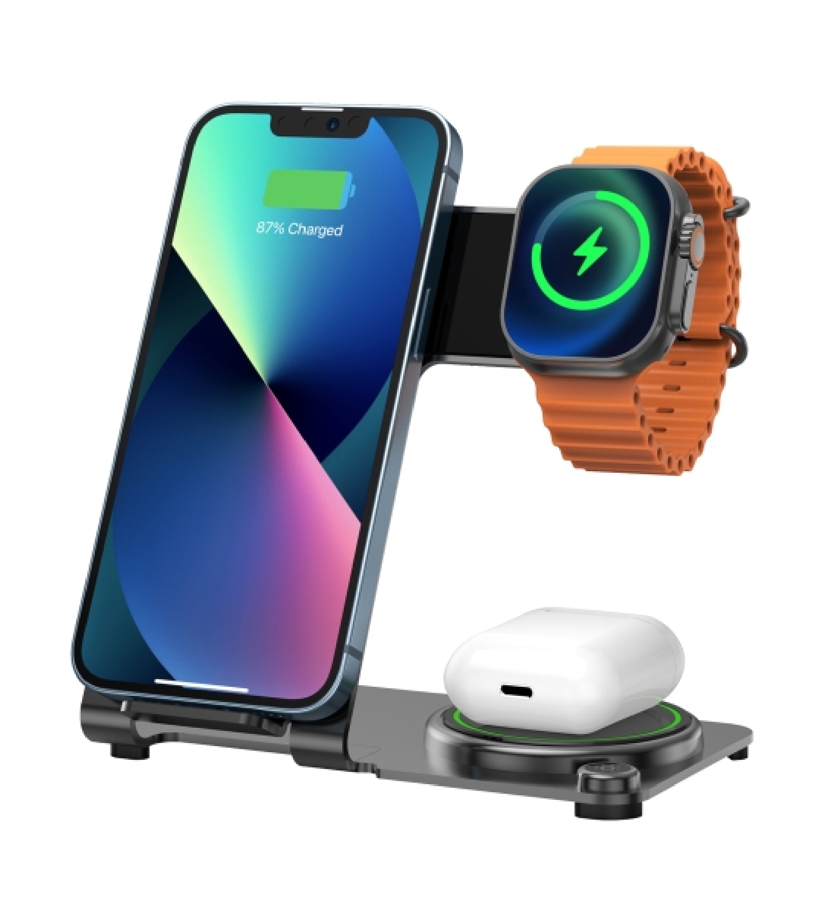 WiWU M2 Wireless Charger Power Air 3 в 1, Черный