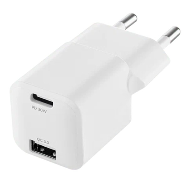 uBear Pulse Dual, GaN, USB-C, 30W, Белый