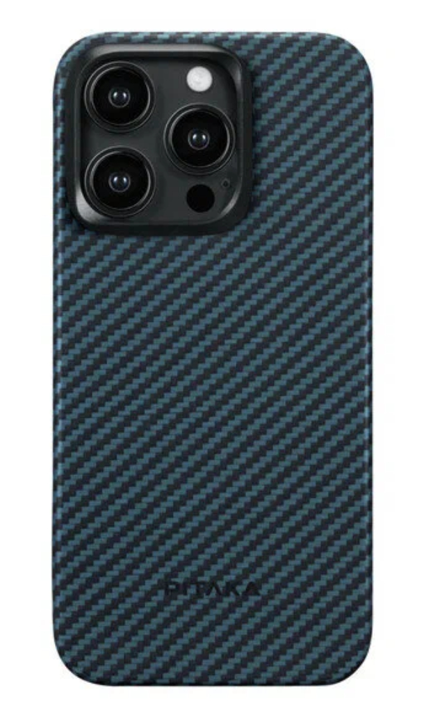 Чехол PITAKA MagEZ Case 4 для iPhone 15 Pro Mах 6.7", Черный/Синий (Черный/Синий Twill) 1500D Чехол PITAKA MagEZ Case 4 для iPhone 15 Pro Mах 6.7", Черный/Синий (Черный/Синий Twill) 1500D