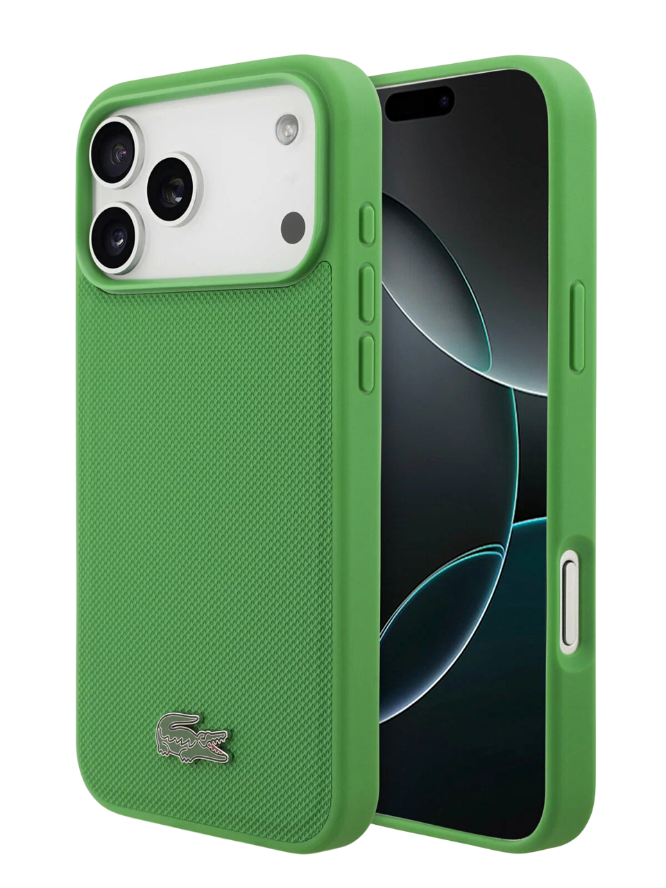 Чехол Lacoste iPhone 17 Pro Max PVC Metal Lacquer logo, MagSafe, Зеленый