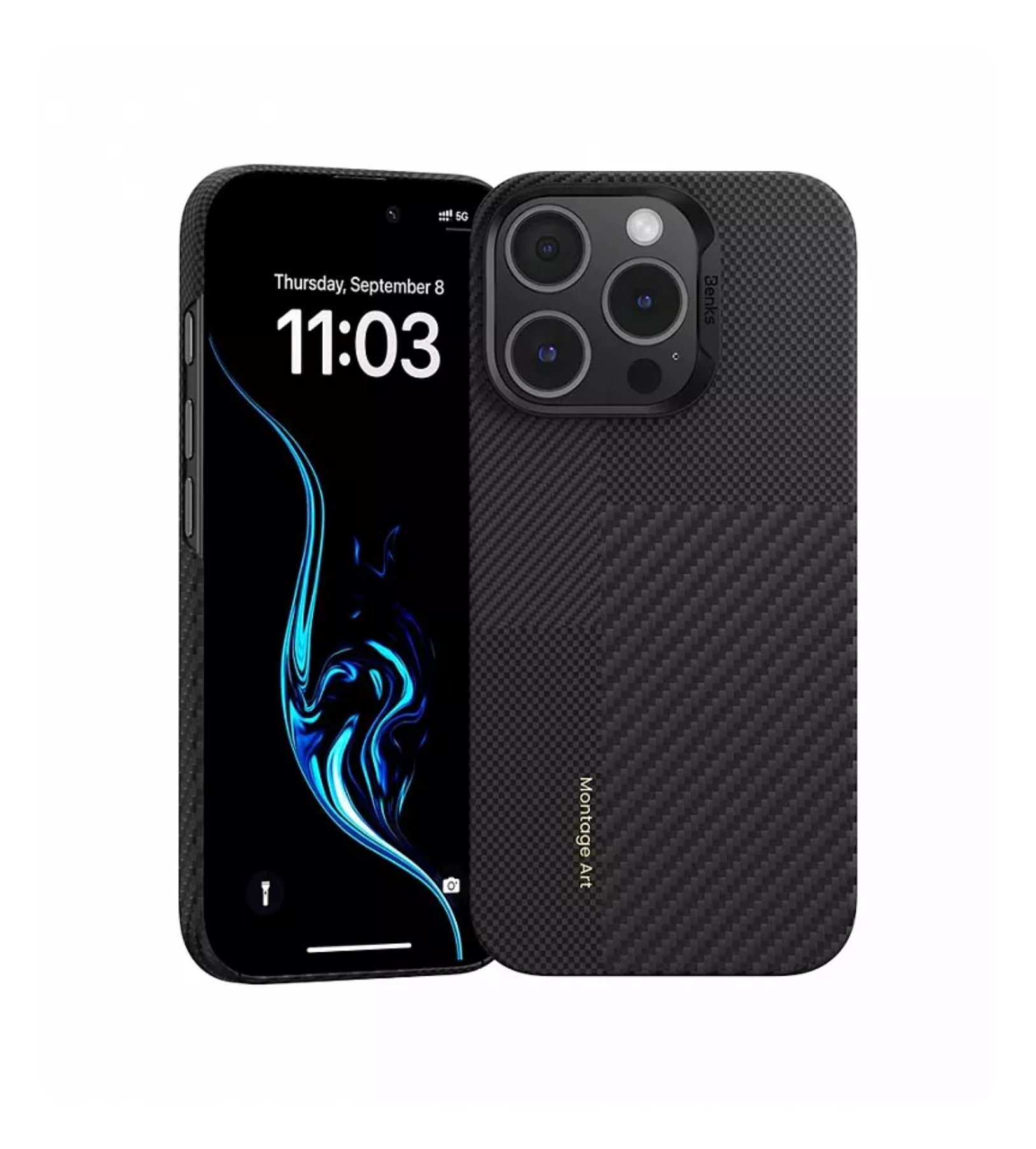 Чехол Benks Kevlar Carbon Montage Pro C2 для iPhone 16 Pro Max, Черный