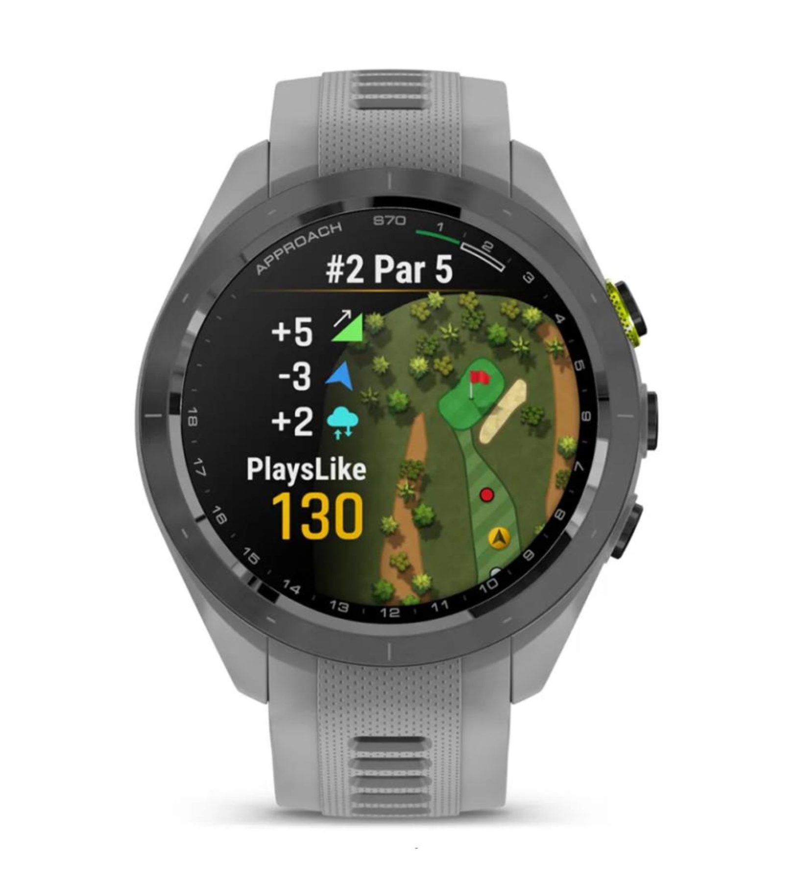 Garmin Aproach S70 42 мм, керамический корпус с силиконовым ремешком пудрово-серого цвета