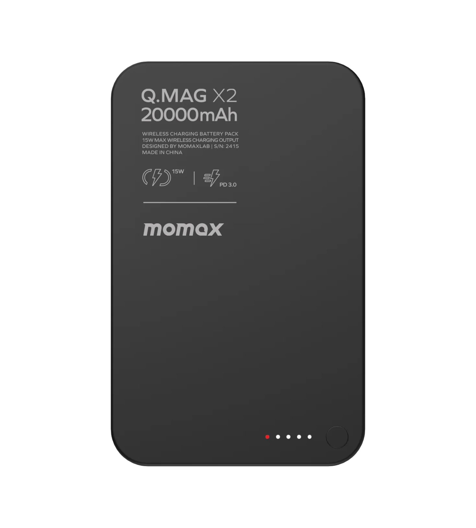 Power Bank Momax Q. Mag X2, 20 000 мА·ч, IP133CND, Черный