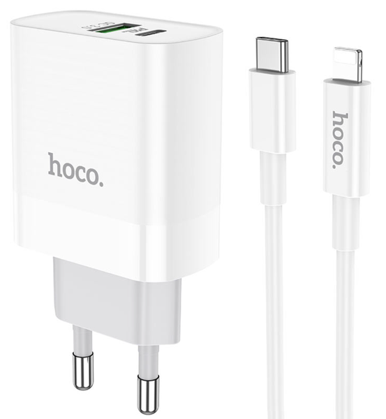 Hoco C80A PD20W Type-C to Lidhtning, Белая