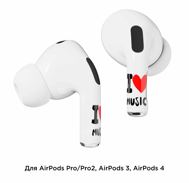 Наклейки "vlp" Easy Art для AirPods Pro/Pro2, Любовь к музыке