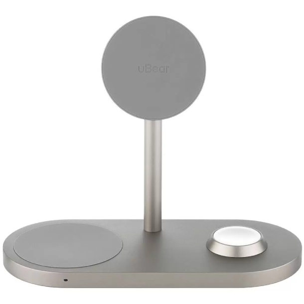 Ubear Stage 3 в 1 Magnetic wireless charger, Титан