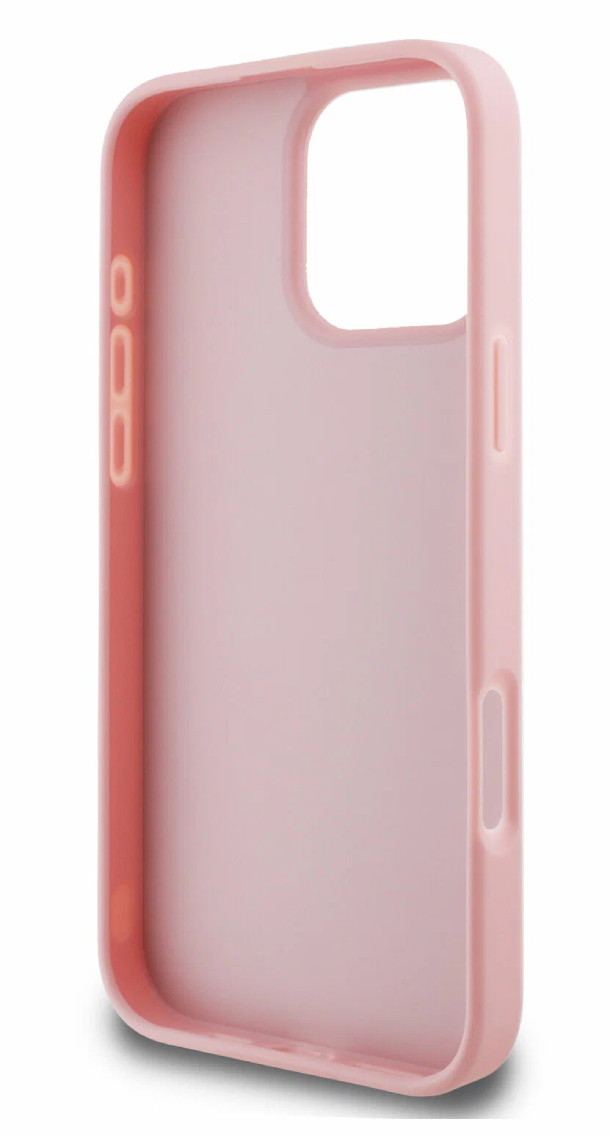 Чехол Lagerfeld для iPhone 16 Pro, PU Wrinkled Signature металлический логотип, Розовый