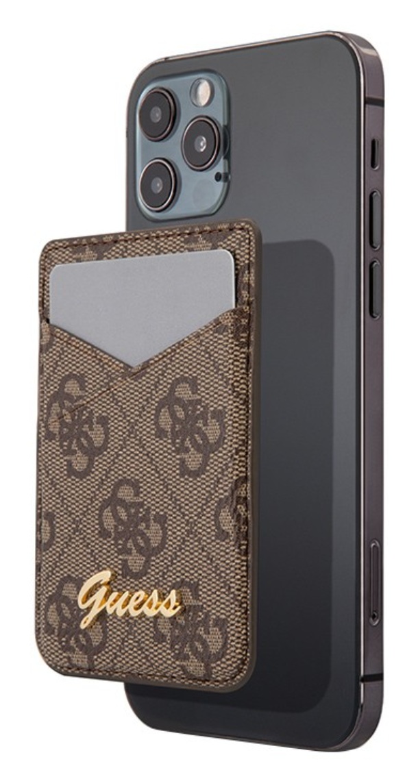 Чехол-бумажник Guess Wallet Cardslot MagSafe 4G Trangle logo, Коричневый Чехол-бумажник Guess Wallet Cardslot MagSafe 4G Trangle logo, Коричневый