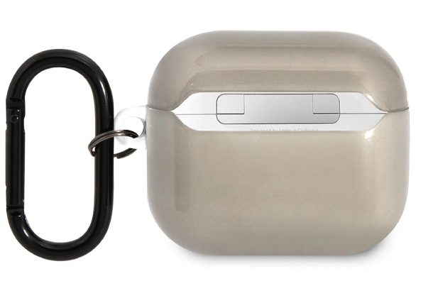 Чехол AMG для Airpods 3, PC/TPU Большой логотип, Прозрачный Черный