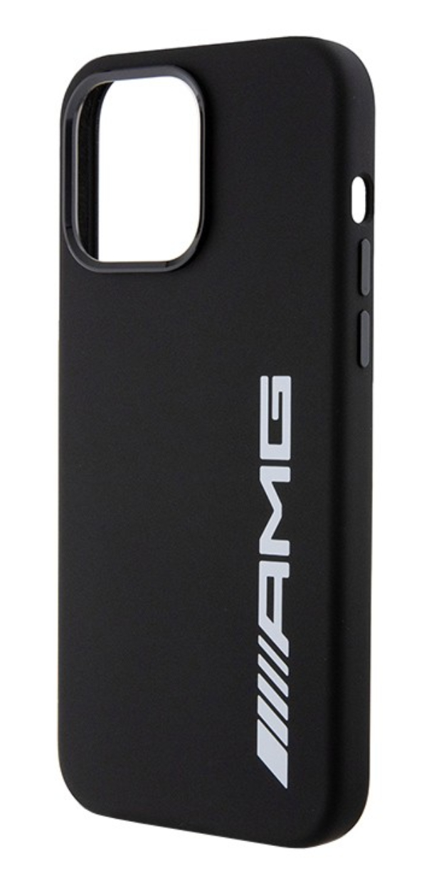 Чехол AMG для iPhone 15 Pro Max, Большой логотип из силикона MagSafe, Черный