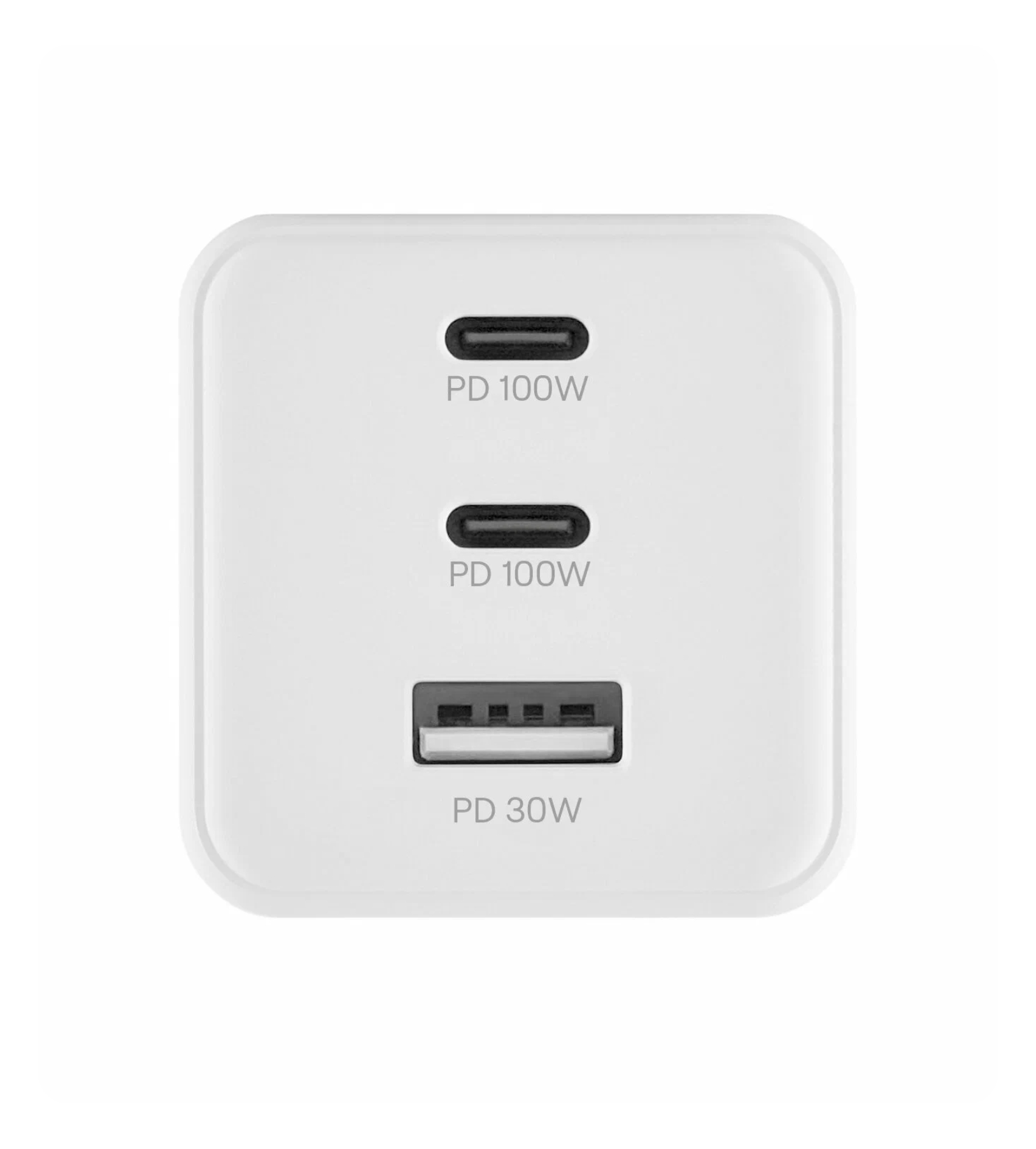 uBear Wall charger Bridge 100W, 2 порта USB-C, USB-A, Белый