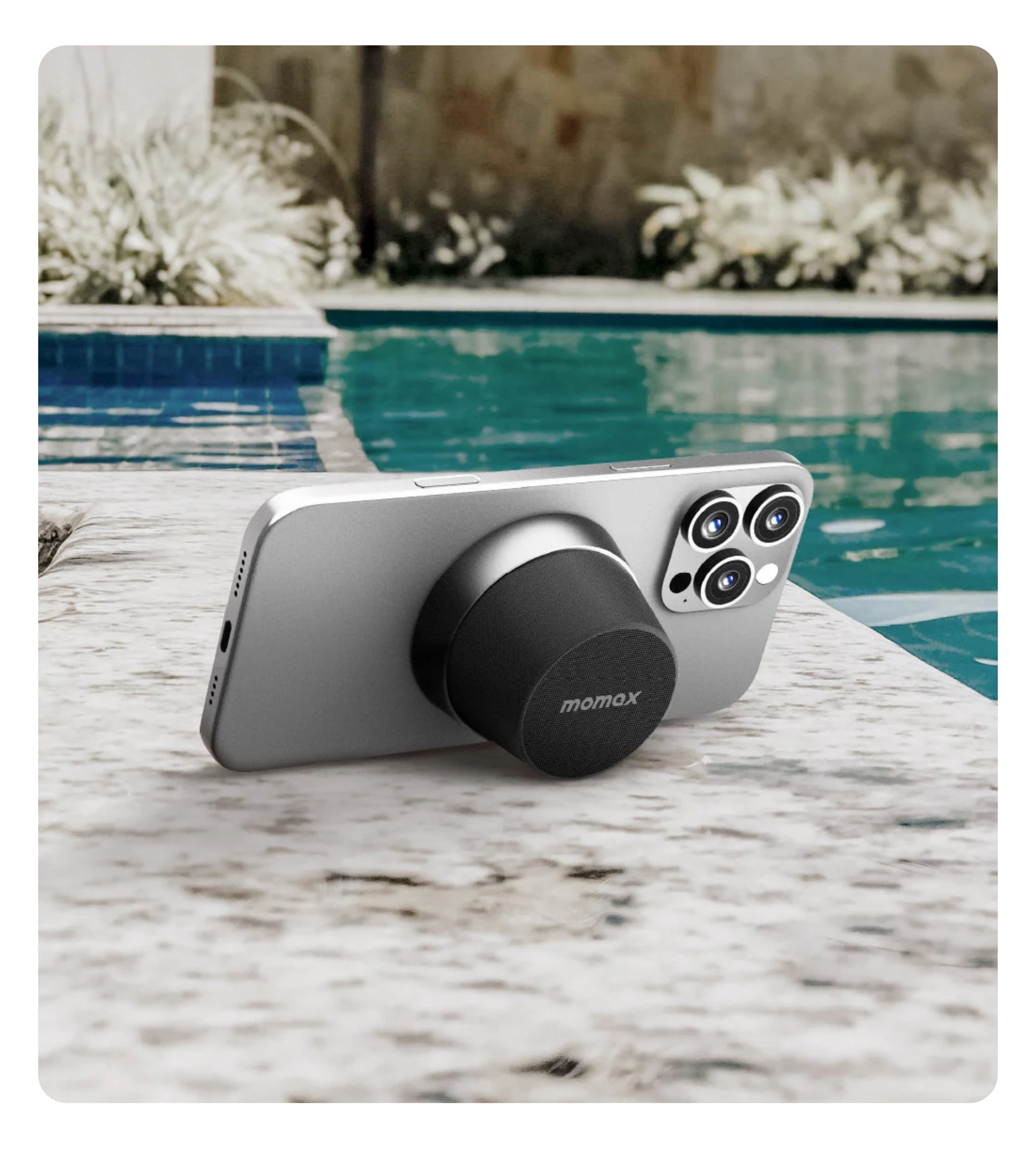 MOMAX 1-Vibe Go Magnetic Wireless Speaker, Черный