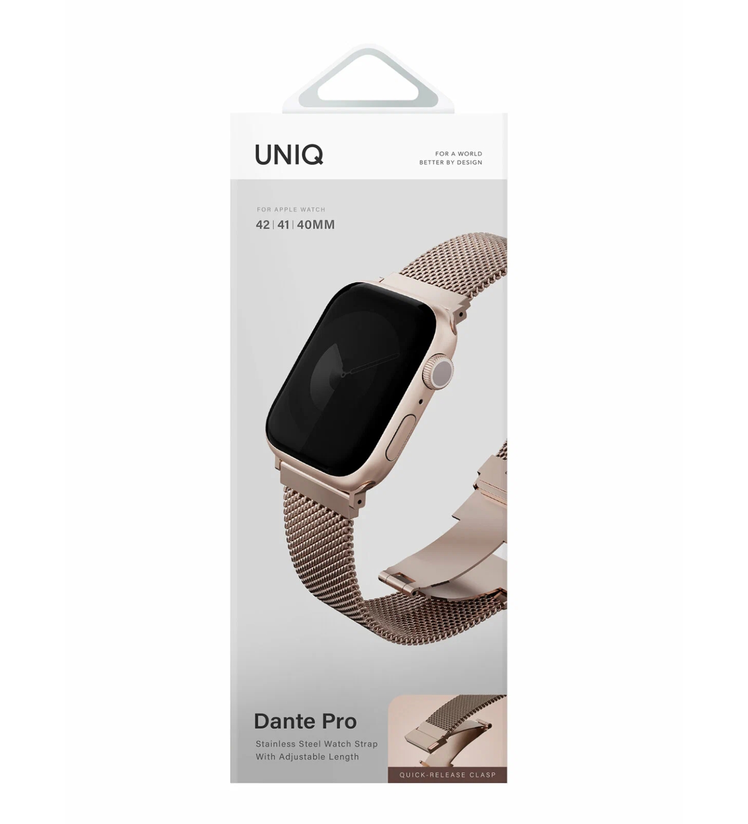 Ремешок Uniq Dante PRO Strap Mesh Steel Metallic Rose для Apple Watch 42/41/40 мм
