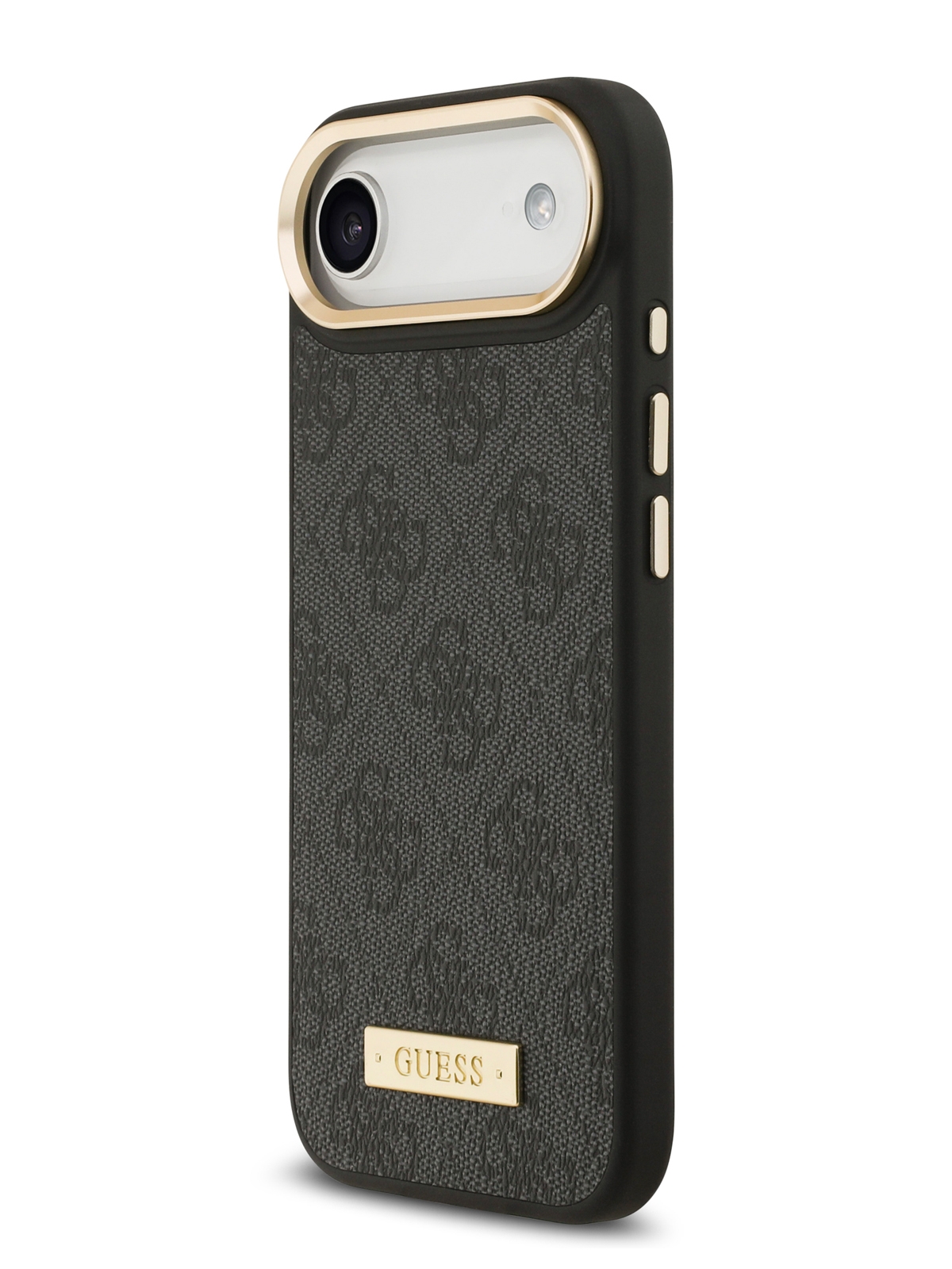 Чехол Guess iPhone Air PU 4G Plate metal logo and Gold camera Hard Black, MagSafe, Коричневый