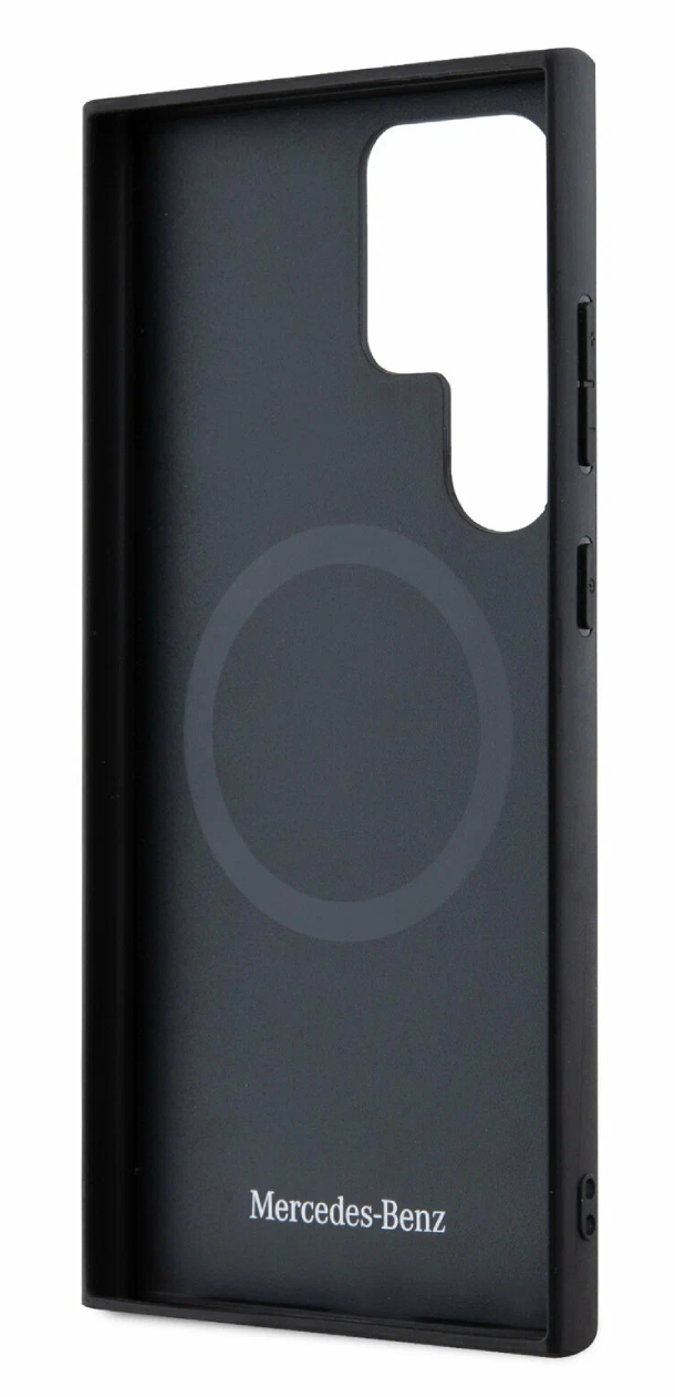 Чехол BMW для Samsung Galaxy S24 Ultra, Имитация текстурированного дерева из кожи MagSafe, Коричневый