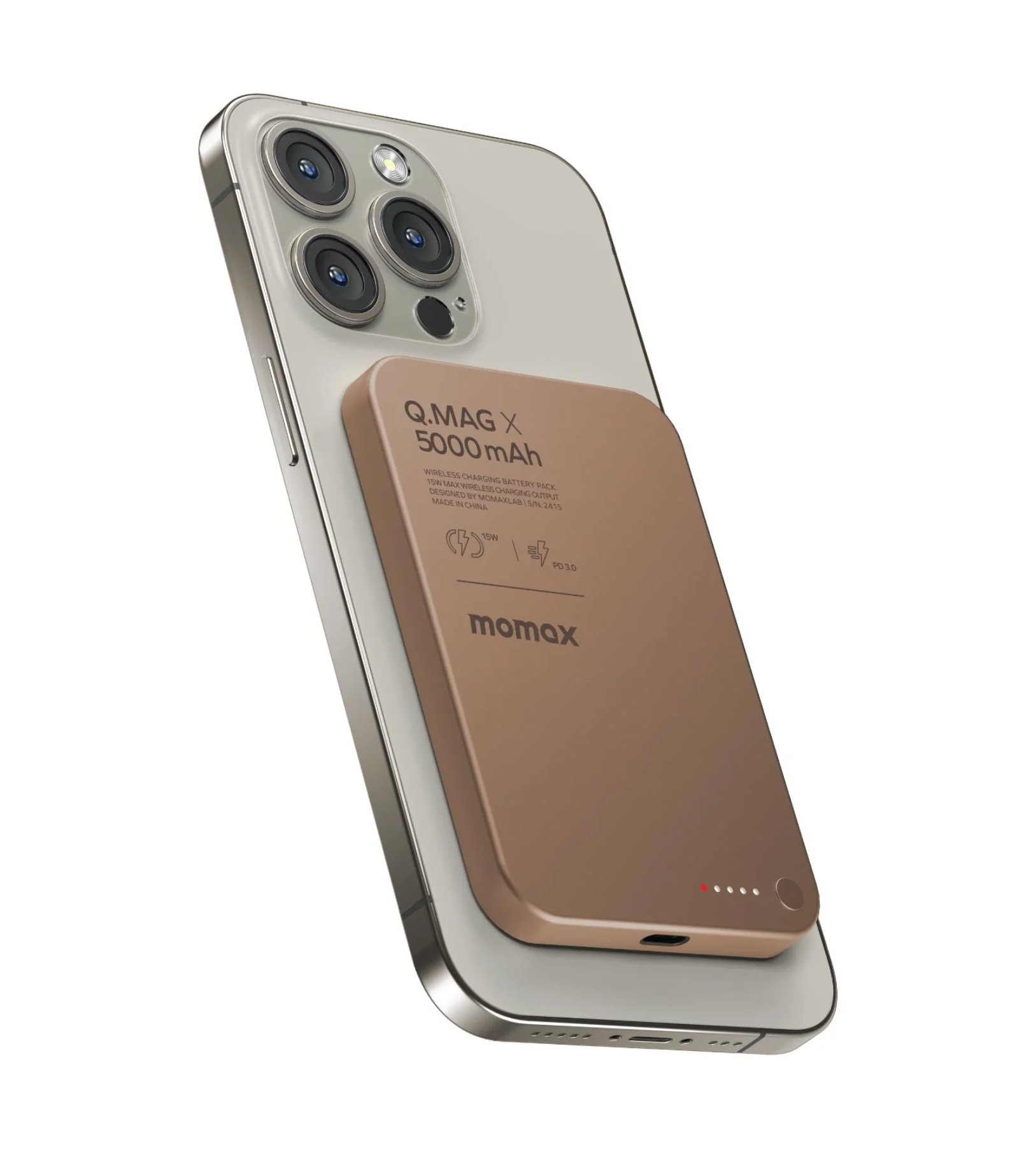 Power Bank Momax Q.MAG X 5000mAh Magnetic, Золотистый