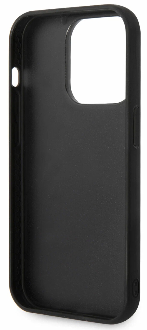 Чехол Lagerfeld для iPhone 15 Pro Max, 3D Резиновая монограмма с металлический логотипом, Черный